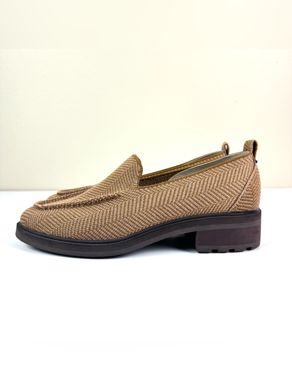 Rothy's The Lug Slip-On Loafer in Brown Teak Herringbone Knit Size Women’s 9 - Picture 6 of 11